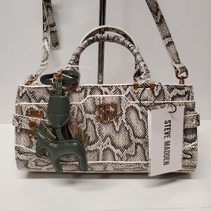 STEVE MADDEN BMEAD CROSSBODY BAG SATCHEL W HORSE TASSEL CHARM